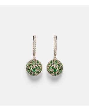 Roxanne First Boucles D'Oreilles Bauble En Or 18 Ct, Diamants Et Grenats - Vert