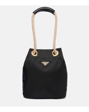 Prada Bucket-Bag Mariner Small Aus Re-Nylon - Schwarz