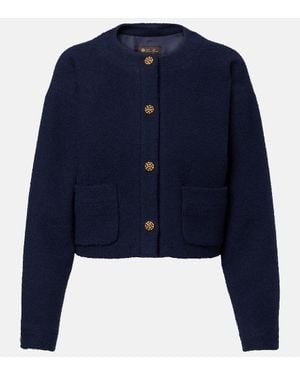 Loro Piana Jacke Aus Boucle - Blau