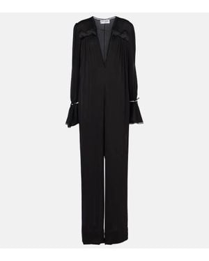 Saint Laurent Jumpsuit Aus Seide - Schwarz
