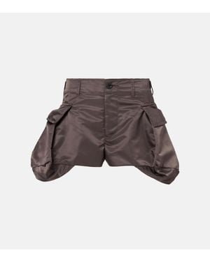 Sacai Technical Twill Cargo Shorts - Brown