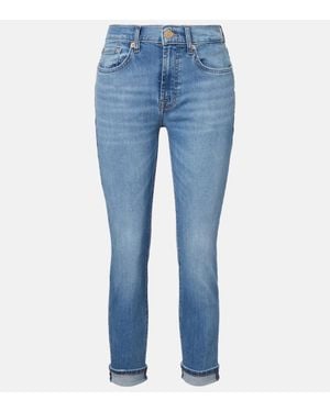 7 For All Mankind Mid-Rise Jeans - Blau