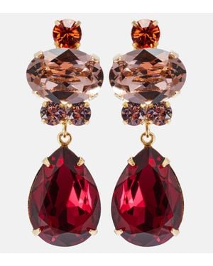 Jennifer Behr Ohrringe Catherine, 18Kt Vergoldet, Mit Kristallen - Rot