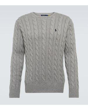 Polo Ralph Lauren Strickpullover mit Zopfmuster - Grau