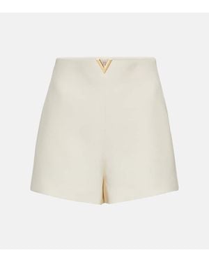 Valentino Crepe Couture High-Rise Shorts - White