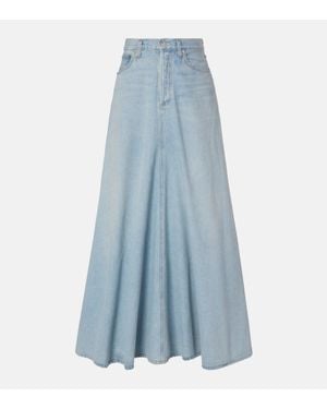 Agolde Odin Mid-Rise Denim Maxi Skirt - Blue