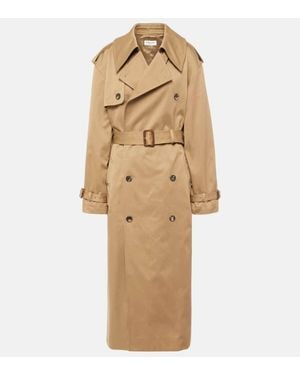 Saint Laurent Gabardina De Algodon Con Cinturon - Neutro