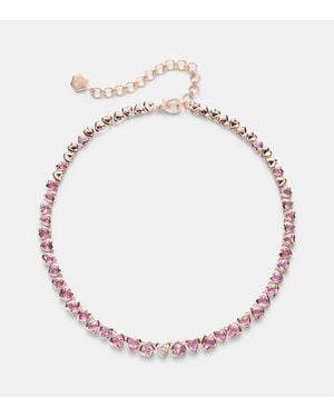 SHAY Halskette Aus 18Kt Rosegold Mit Diamanten Und Saphiren - Mettallic