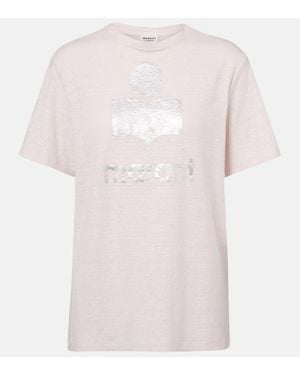 Isabel Marant T-Shirt Zewel Aus Leinen - Pink