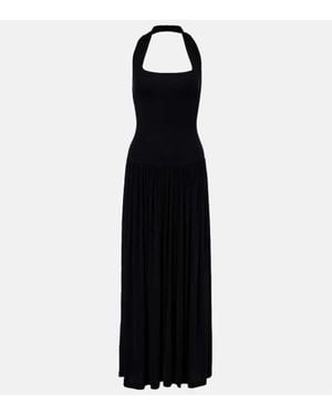 AYA MUSE Quill Halterneck Maxi Dress - Black