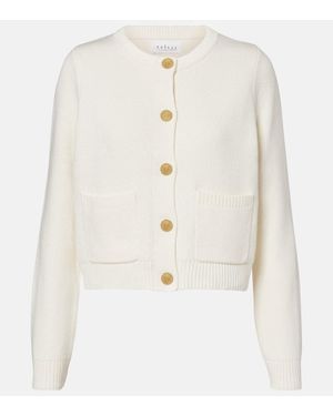 Velvet Cardigan Mahal Aus Baumwolle Und Kaschmir - Weiß