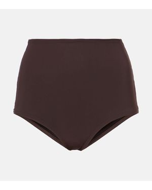 Karla Colletto Slip Bikini A Vita Alta - Marrone