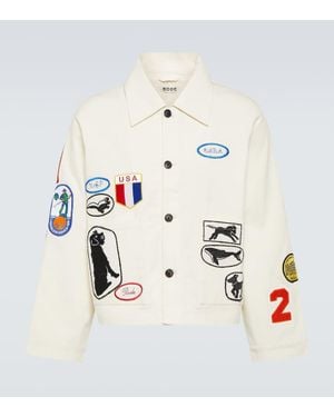 Bode Chaqueta Cambridge De Lona Con Aplique - Blanco