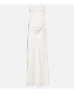 ROTATE BIRGER CHRISTENSEN Bridal Embellished Satin Corset Dress - White