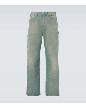 AURALEE Mid-Rise Cotton Straight Pants - Green