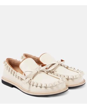 JW Anderson Mocasines De Piel Con Volantes - Blanco