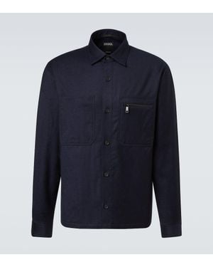 ZEGNA Hemdjacke Aus Wolle - Blau