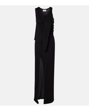Coperni Layered Cotton-Blend Jersey Maxi Dress - Black