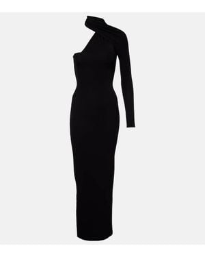 Courreges One-Shoulder-Maxikleid Aus Crepe - Schwarz