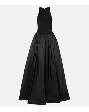 The New Arrivals Ilkyaz Ozel Cate Jersey And Silk Taffeta Gown - Black