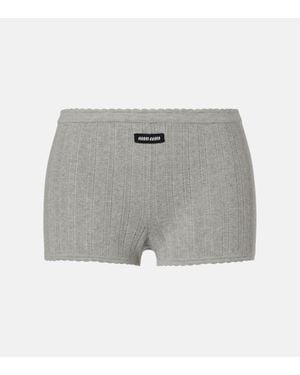 Miu Miu Shorts Aus Baumwolle - Grau