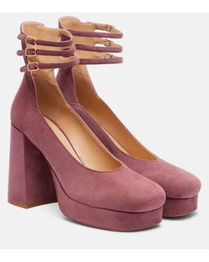 Chloé Plateau-Pumps Loti 100 Aus Veloursleder - Lila