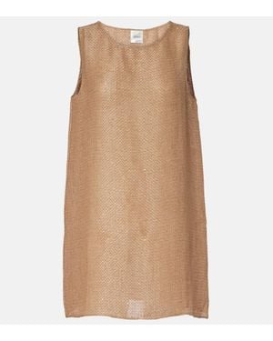 Leset Stella Sequined Linen-Blend Minidress - Natural