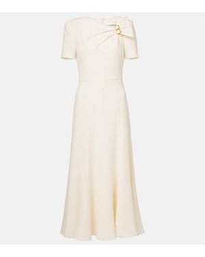 Roland Mouret Embellished Cady Midi Dress - Natural