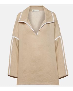 Tory Burch Top Aus Leinen - Natur