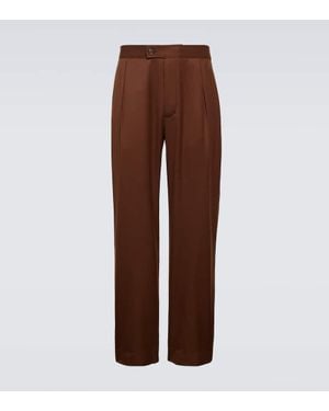 King & Tuckfield Cotton And Linen Trousers - Brown