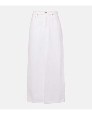 Agolde Leif Denim Maxi Skirt - White