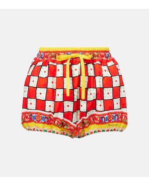 Dolce & Gabbana Bedruckte Shorts Aus Baumwolle - Rot