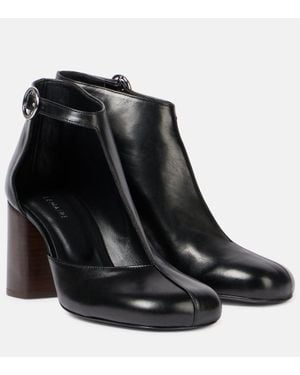 Lemaire Cutout Leather Ankle Boots - Black