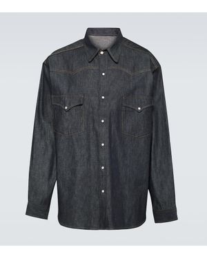 Maison Margiela Camicia Di Jeans Oversize - Grigio