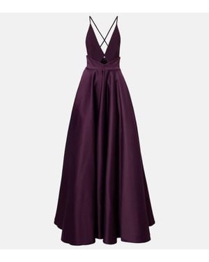 Solace London Avallon Cutout Satin Gown - Purple