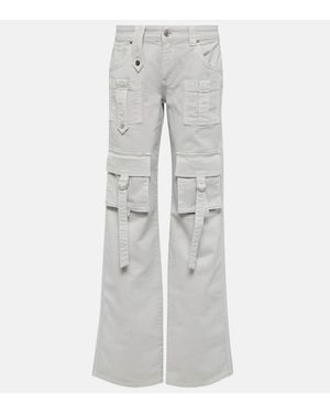 Blumarine Pantaloni Cargo Di Jeans A Vita Bassa - Grigio