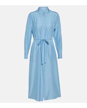 Dorothee Schumacher Heritage Ease Silk Midi Dress - Blue