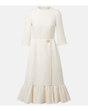 Valentino Crepe Couture Midi Dress - Natural