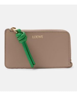 Loewe Knot Leather Card Case - Green