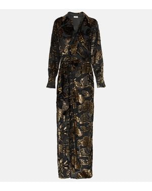 Jonathan Simkhai Marzia Lame Velvet Wrap Dress - Black