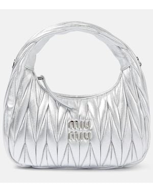 Miu Miu Tote Wander Aus Matelasse-Leder - Weiß