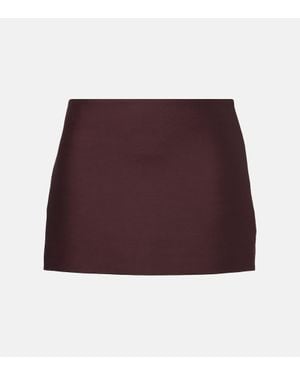 KHAITE Jett Wool And Silk Miniskirt - Red