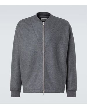 Jil Sander Zip-Up Wool Sweatshirt - Gray