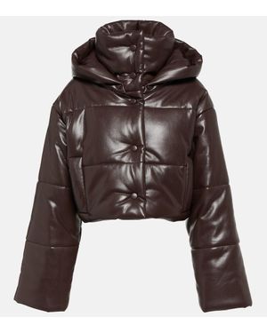 Nanushka Wattierte Jacke Aveline Aus Lederimitat - Braun