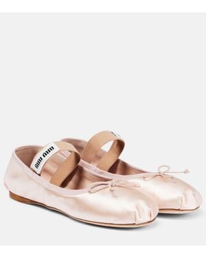 Miu Miu Ballerinas Aus Satin - Pink