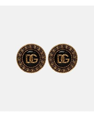 Dolce & Gabbana Ohrringe Mit Dg-Schild - Mettallic