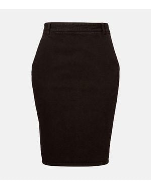 Saint Laurent Cotton Pencil Skirt - Black