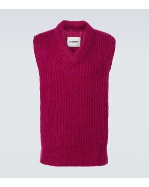 Jil Sander Mohair And Wool Sweater Vest - Purple