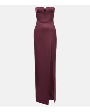 Alex Perry Vestido Bustier De Fiesta De Crepe Saten - Morado