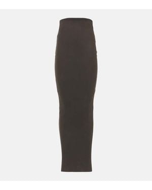 Rick Owens Dirt Pillar Leather Maxi Skirt - Brown